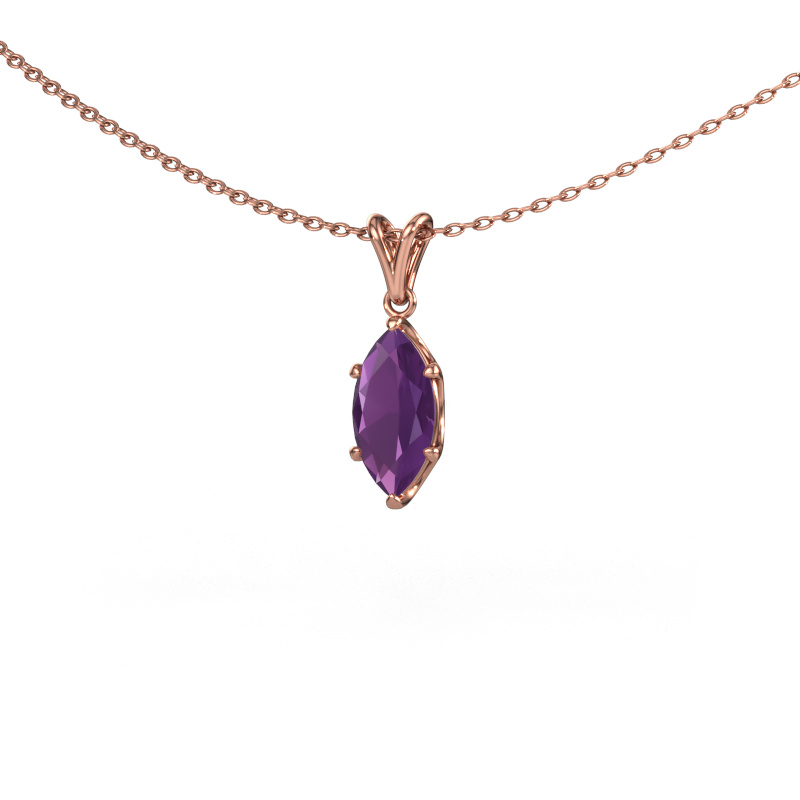Afbeelding van Hanger Sam MRQ 585 rosé goud Amethist 10x5 mm