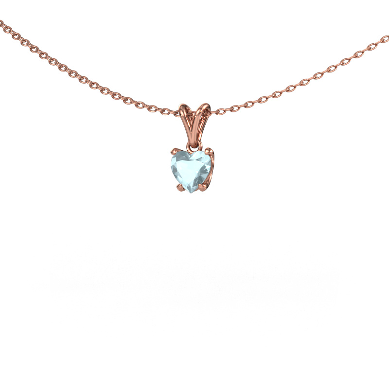 Bild von Anhänger Sam Heart 585 Roségold Aquamarin 5 mm