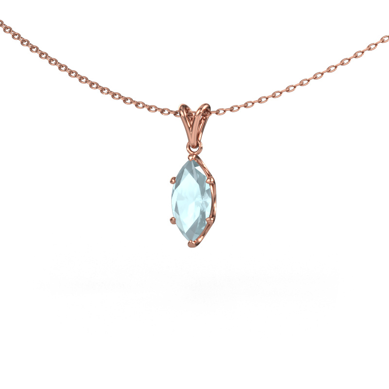 Image of Pendant Sam MRQ 585 rose gold Aquamarine 10x5 mm