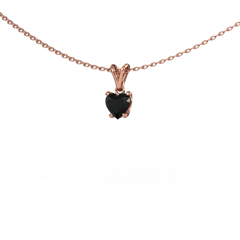 Bild von Anhänger Sam Heart 585 Roségold Schwarz Diamant 0.65 crt