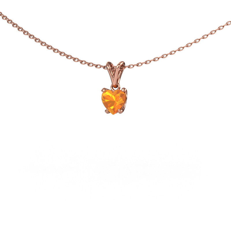 Afbeelding van Hanger Sam Heart 585 rosé goud Citrien 5 mm