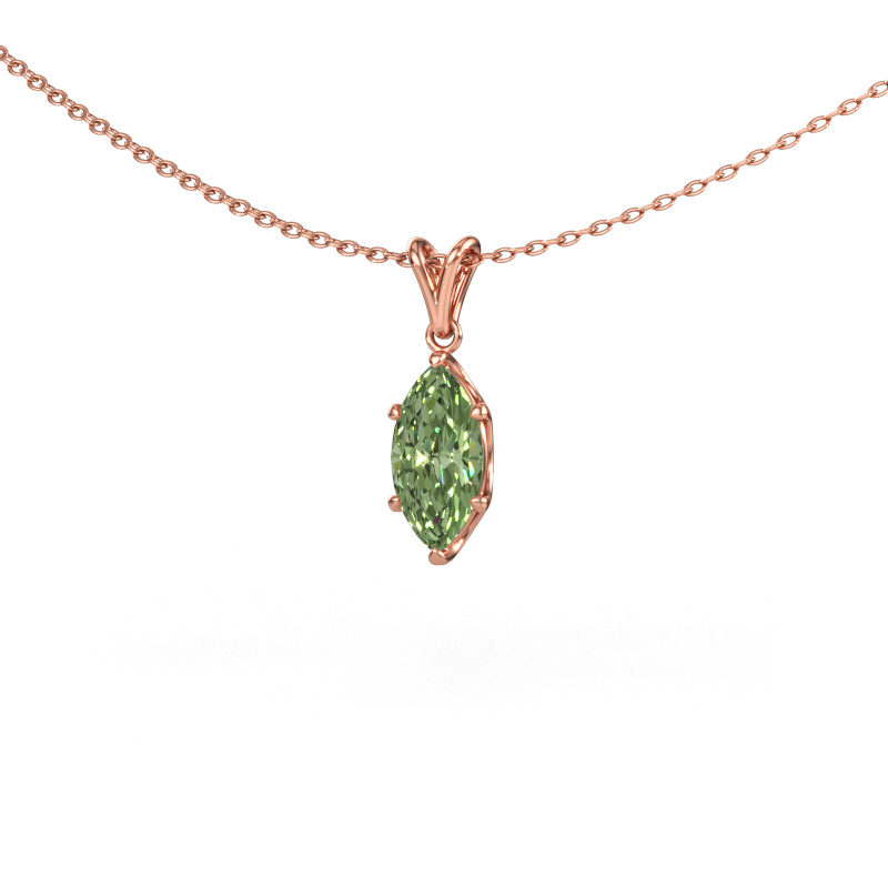 Bild av Hänge Sam MRQ 585 roséguld Grön labbodlad diamant 10x5 mm