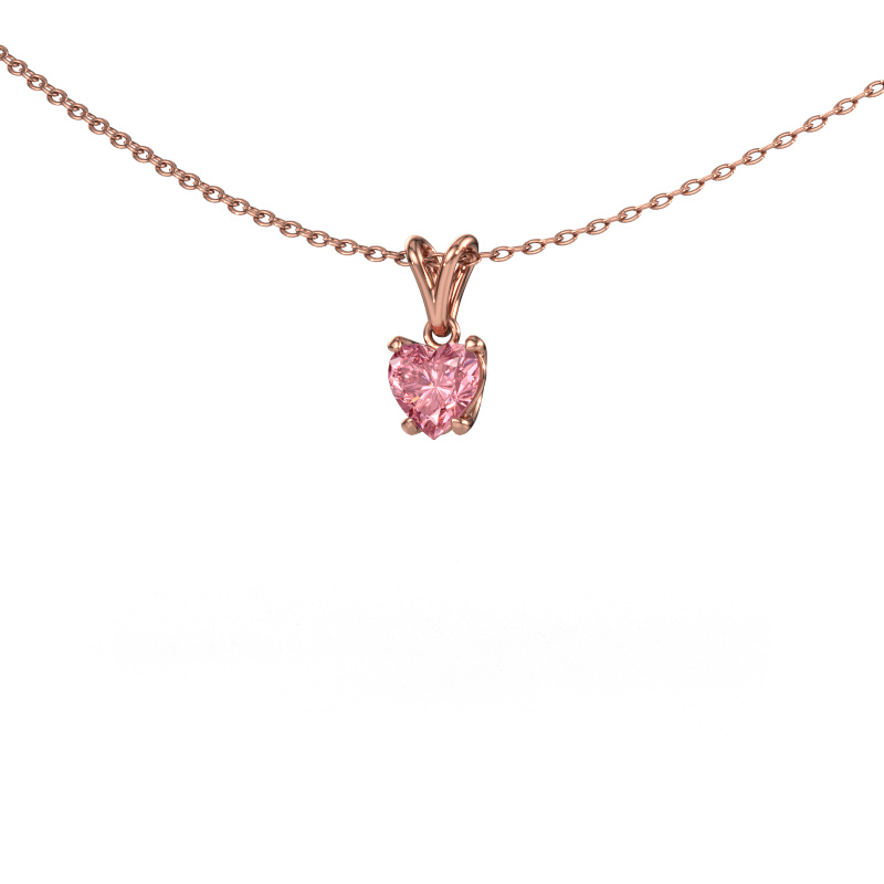 Afbeelding van Hanger Sam Heart 585 rosé goud Roze lab grown diamant 5 mm