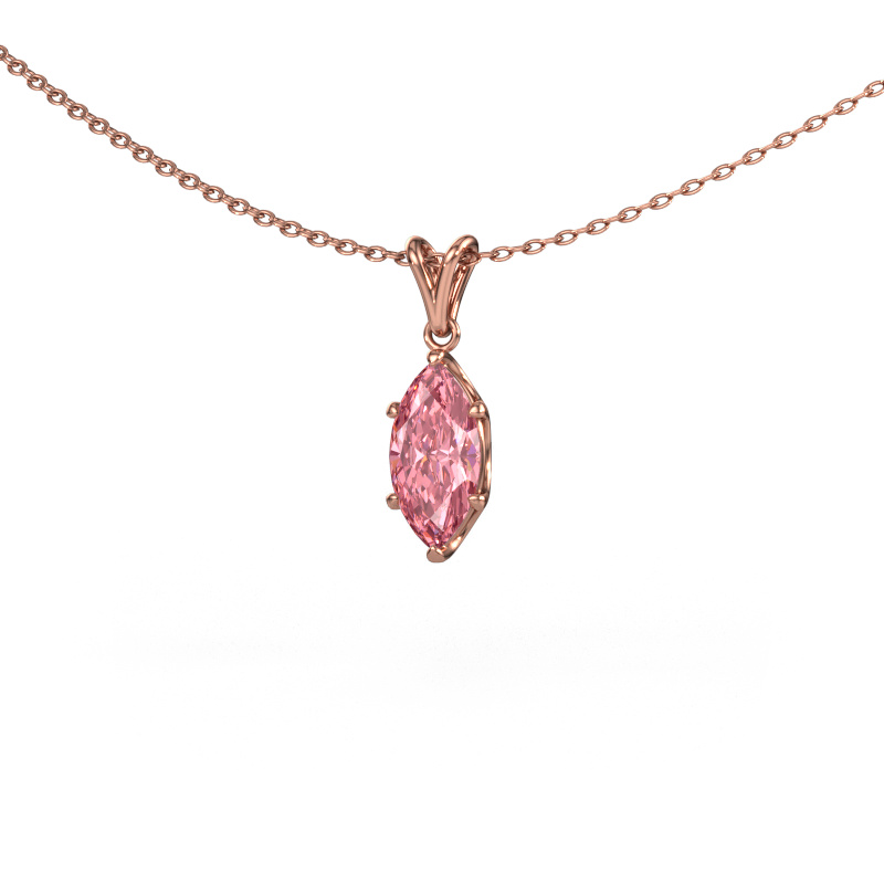 Image de Pendentif Sam MRQ 585 or rose Diamant synthétique roze 10x5 mm