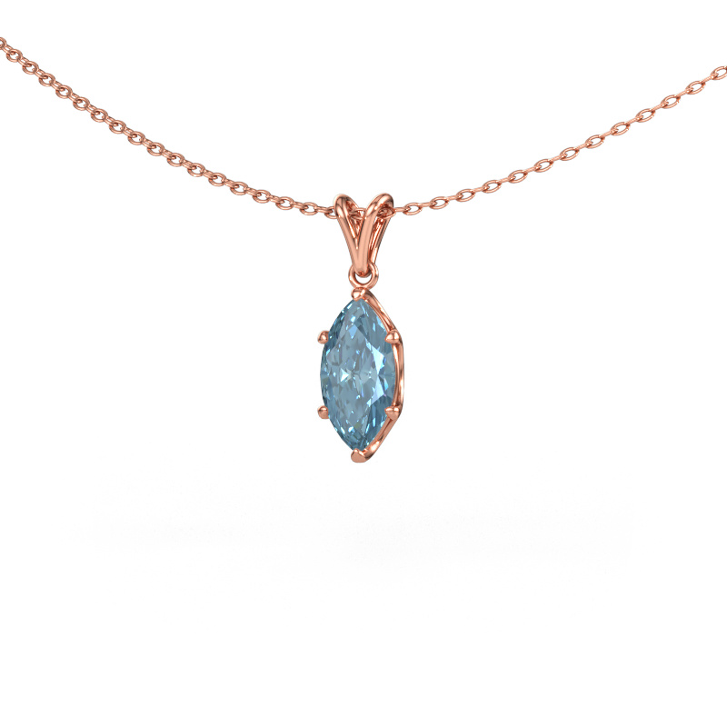 Immagine di Ciondolo Sam MRQ 585 oro rosa Diamante lab grown blu 10x5 mm