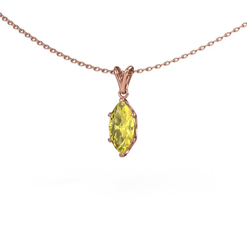 Image de Pendentif Sam MRQ 585 or rose Diamants synthétiques jaune 10x5 mm