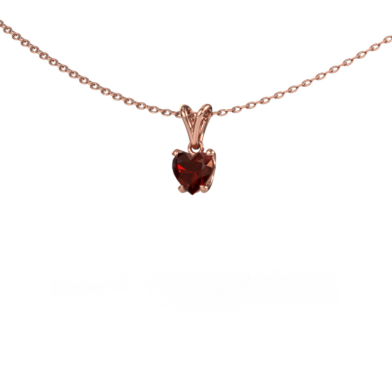 Image of Pendant Sam Heart 585 rose gold Garnet 5 mm