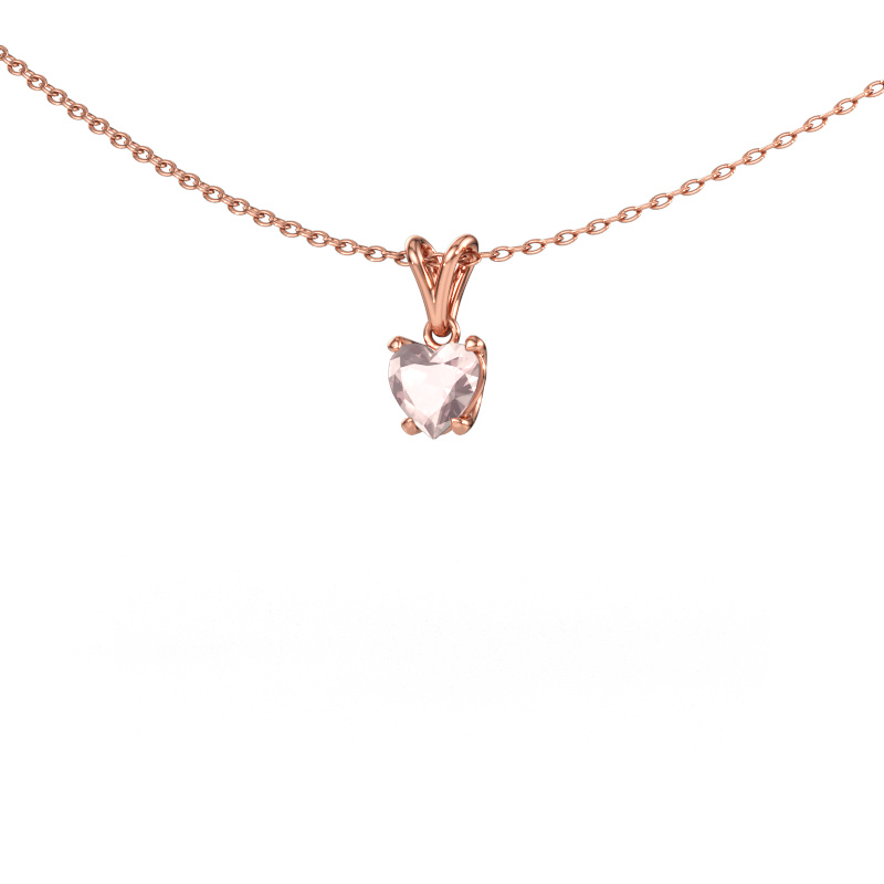 Afbeelding van Hanger Sam Heart 585 rosé goud Morganiet champagne 5 mm