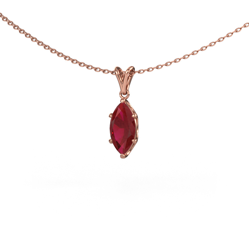 Image of Pendant Sam MRQ 585 rose gold Ruby 10x5 mm