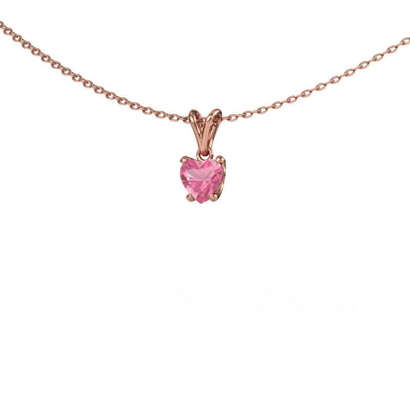 Bild von Anhänger Sam Heart 585 Roségold Pink Saphir 5 mm