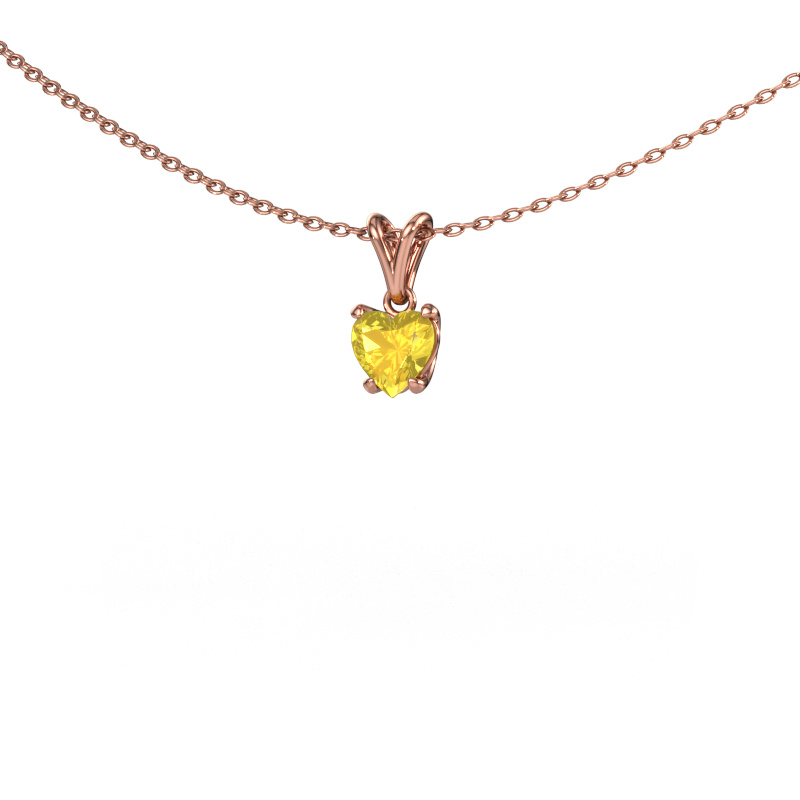 Bild von Anhänger Sam Heart 585 Roségold Gelb Saphir 5 mm