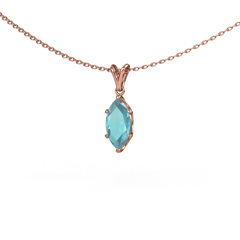 Bild von Anhänger Sam MRQ 585 Roségold Blau Topas 10x5 mm