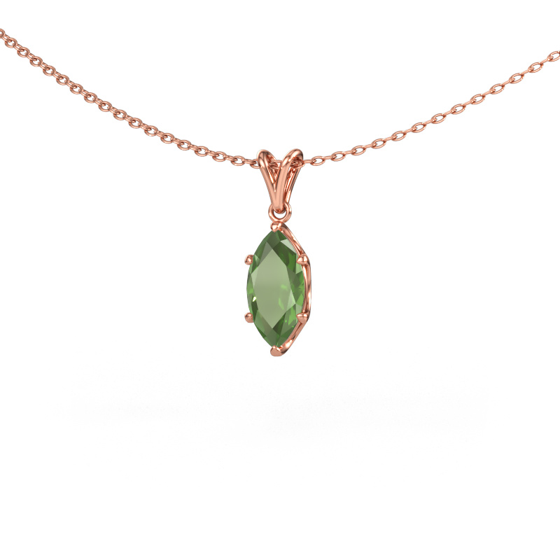 Bild av Hänge Sam MRQ 585 roséguld Grön turmalin 10x5 mm