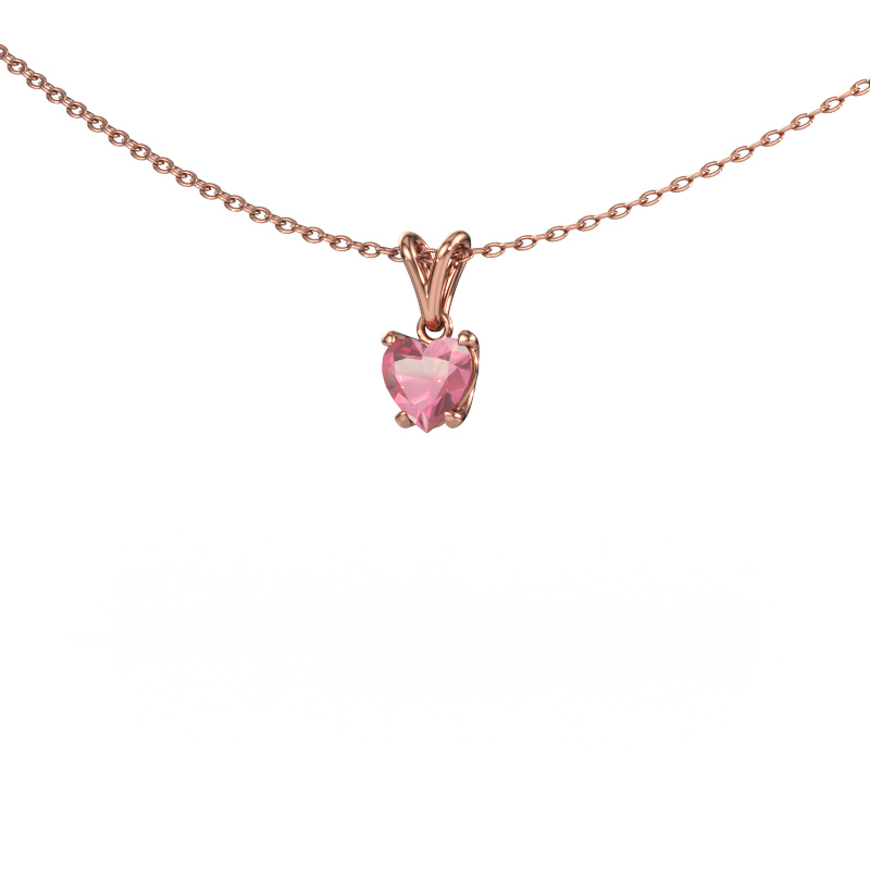 Bild von Anhänger Sam Heart 585 Roségold Turmalin rosa 5 mm