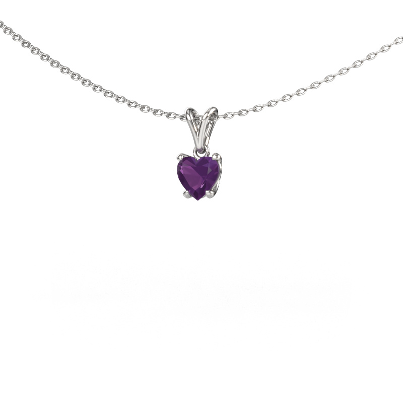 Image of Pendant Sam Heart 950 platinum Amethyst 5 mm