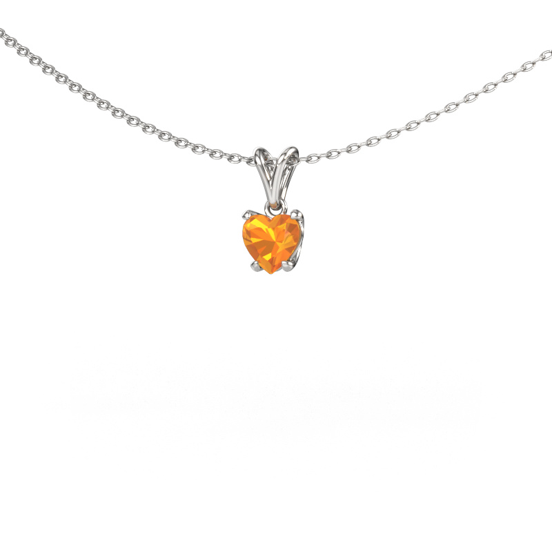 Image de Pendentif Sam Heart 950 platine Citrine 5 mm