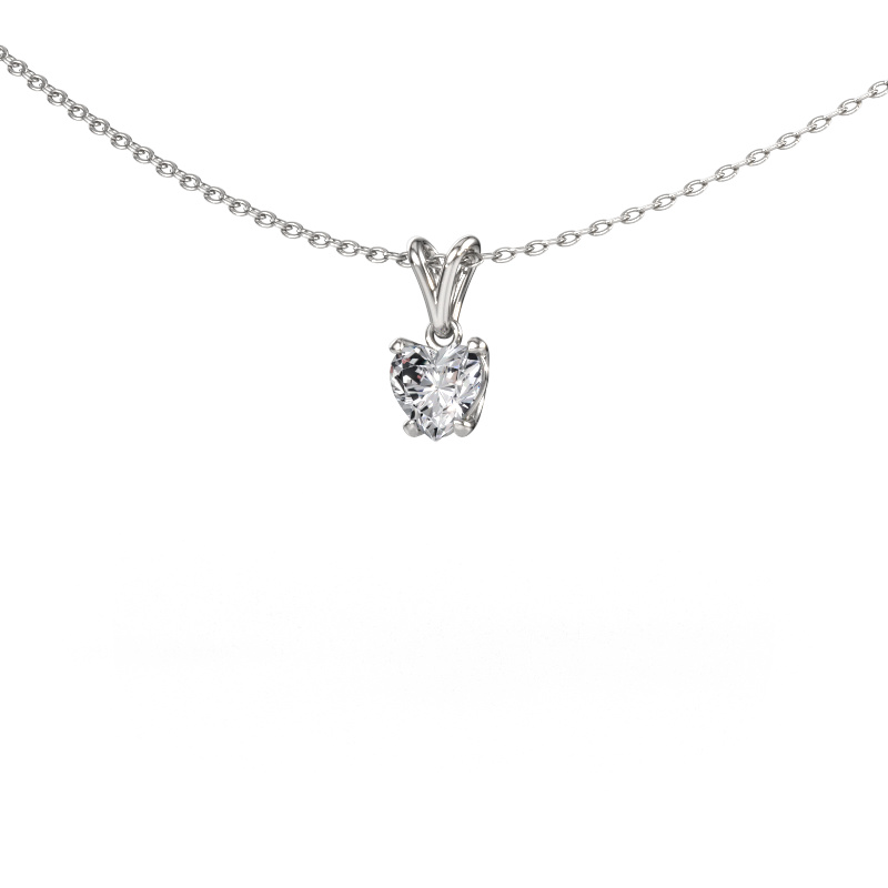 Image of Pendant Sam Heart 950 platinum Zirconia 5 mm