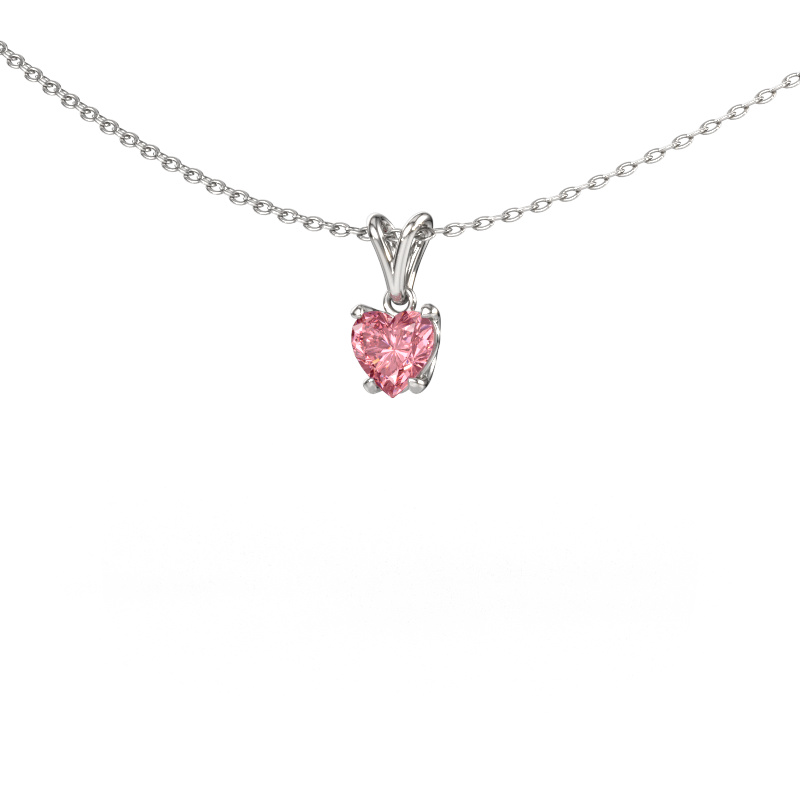 Bild von Anhänger Sam Heart 585 Weißgold Rosa Labordiamant 5 mm
