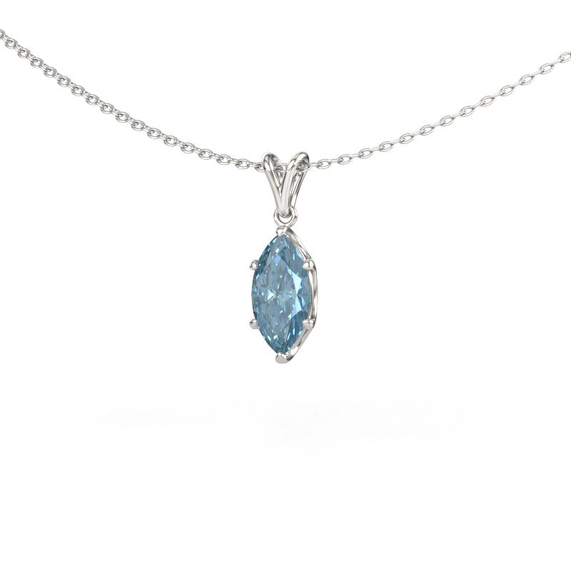 Immagine di Ciondolo Sam MRQ 950 platino Diamante lab grown blu 10x5 mm