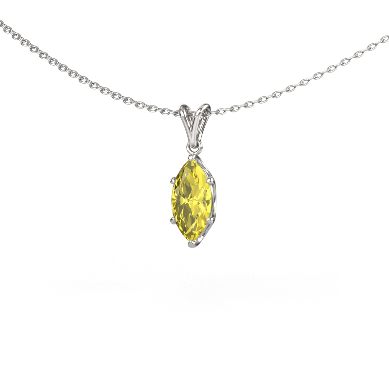 Bild von Anhänger Sam MRQ 585 Weißgold Gelber labordiamant 10x5 mm