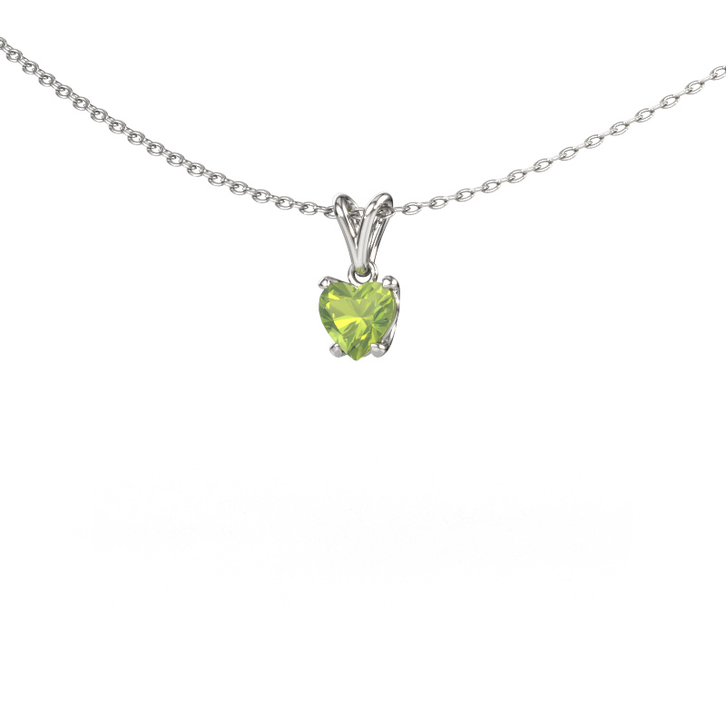 Afbeelding van Hanger Sam Heart 950 platina Peridoot 5 mm