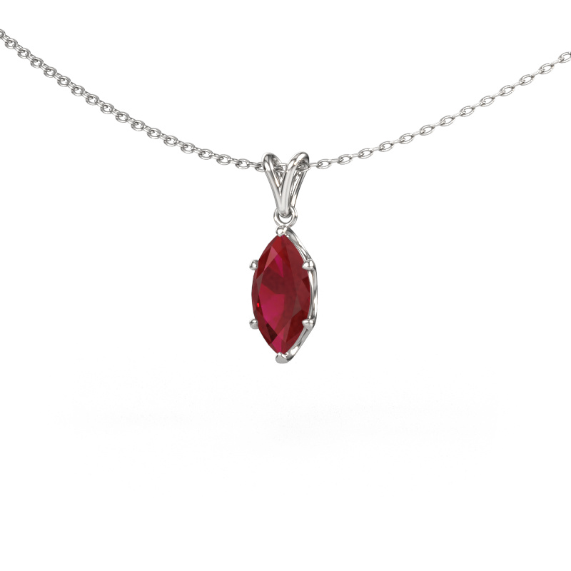 Image of Pendant Sam MRQ 585 white gold Ruby 10x5 mm