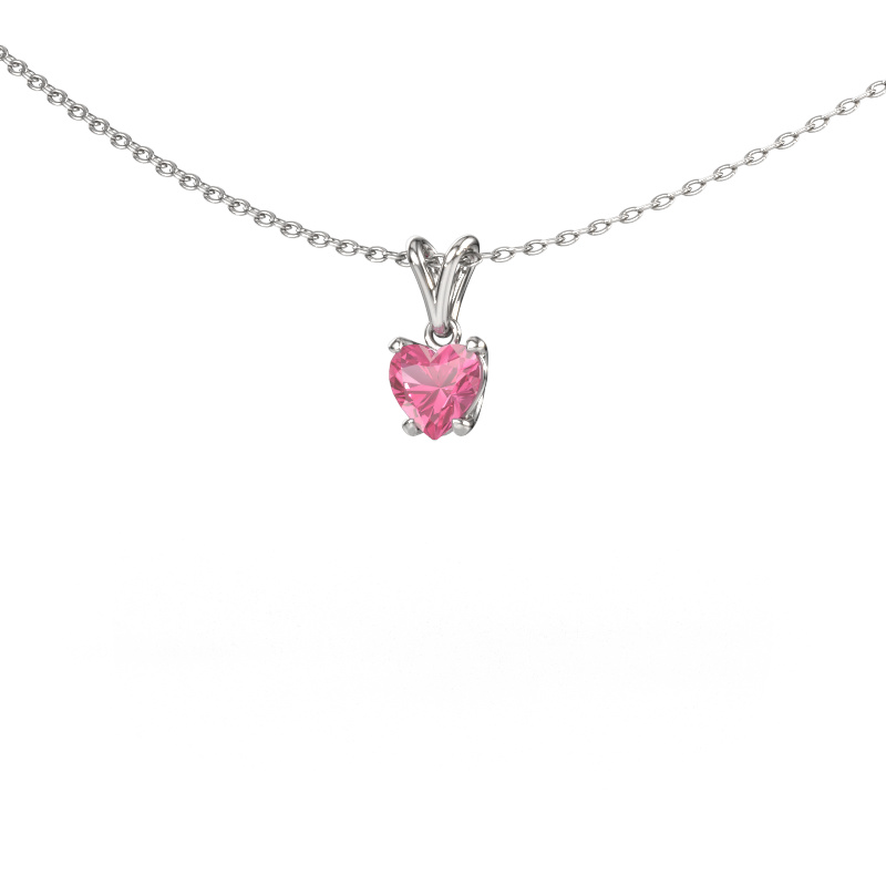 Bild von Anhänger Sam Heart 950 Platin Pink Saphir 5 mm