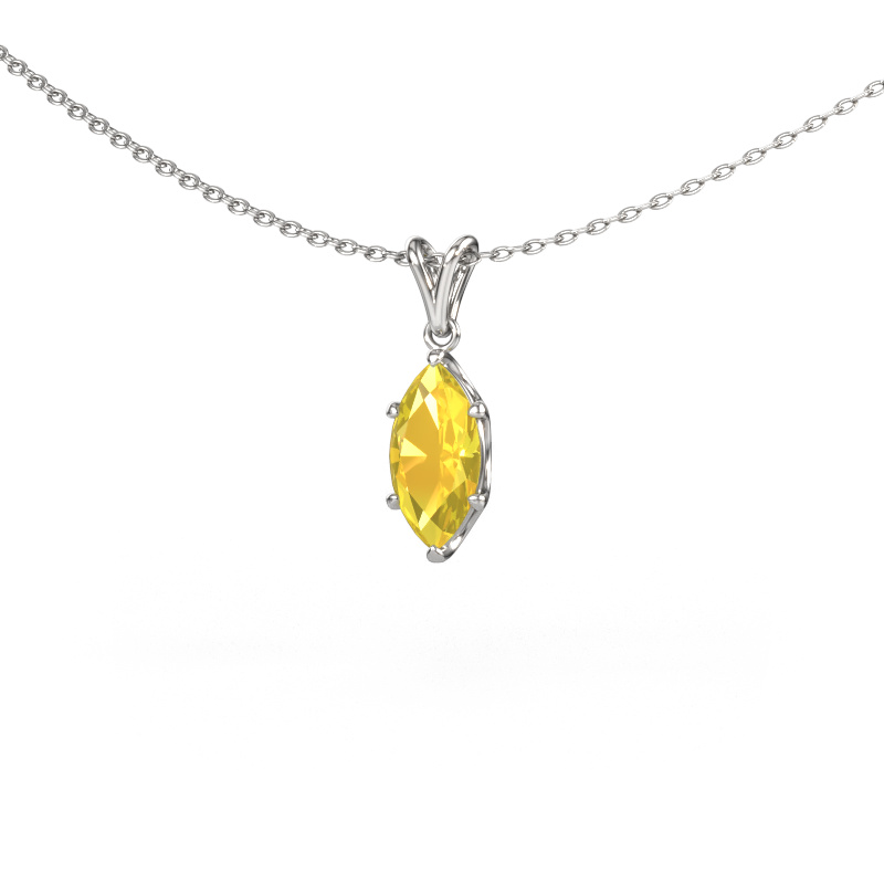 Image of Pendant Sam MRQ 950 platinum Yellow sapphire 10x5 mm