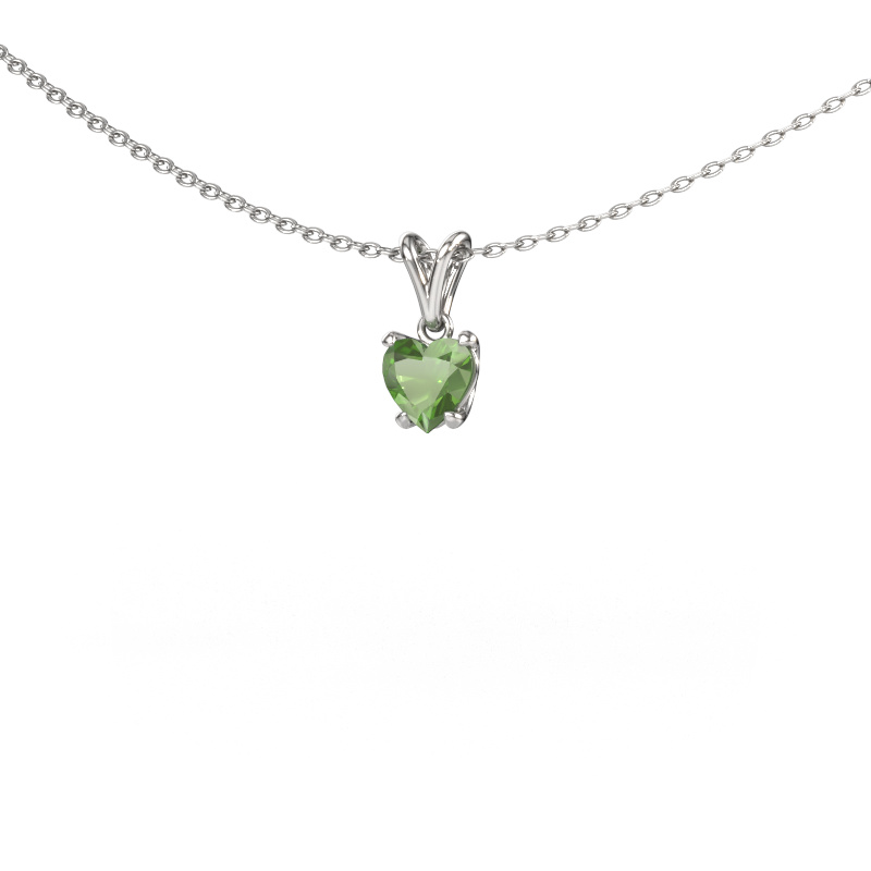 Bild von Anhänger Sam Heart 585 Weißgold Turmalin grün 5 mm