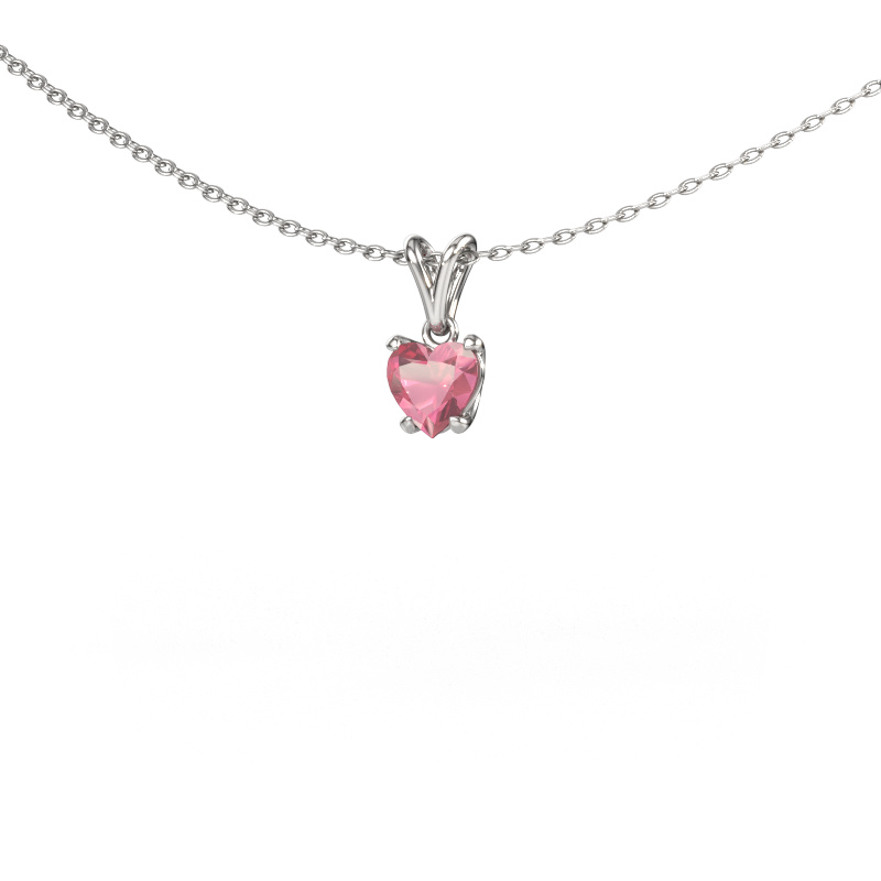 Afbeelding van Hanger Sam Heart 950 platina Toermalijn pink 5 mm