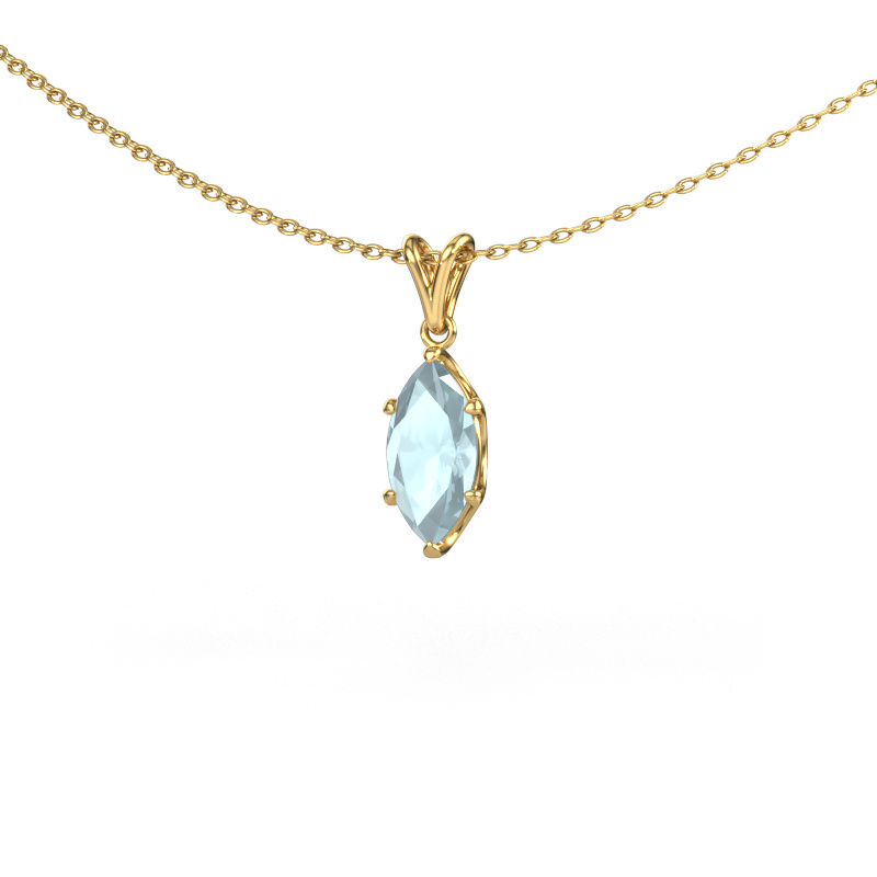 Image of Pendant Sam MRQ 585 gold Aquamarine 10x5 mm