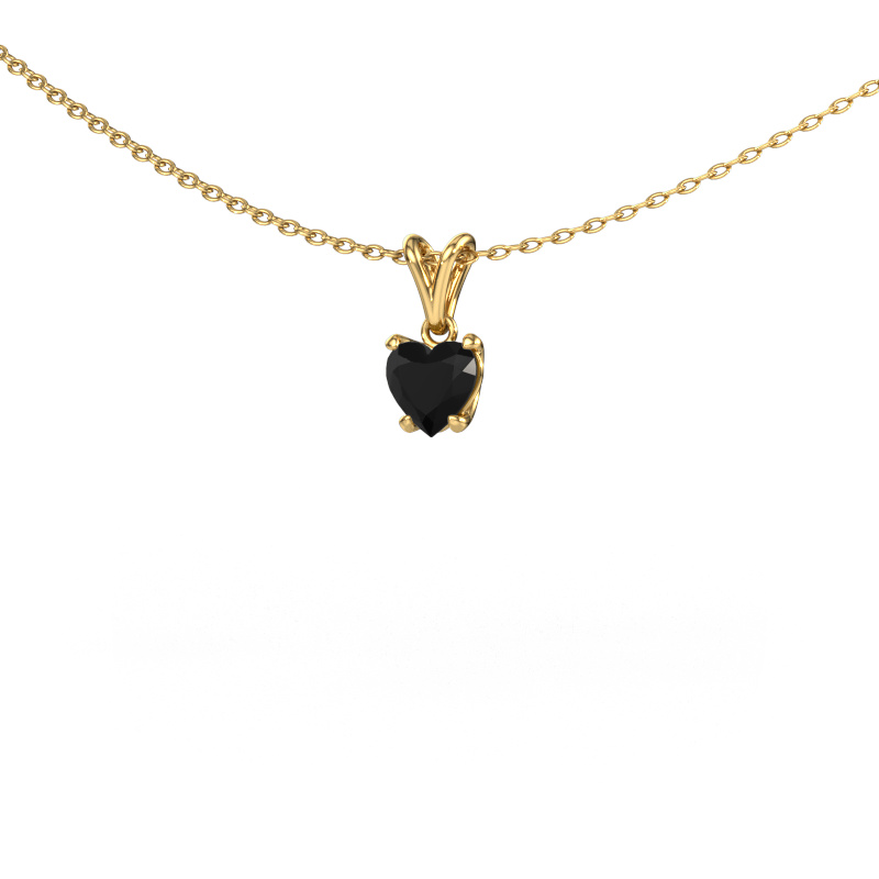 Image of Pendant Sam Heart 585 gold Black diamond 0.65 crt