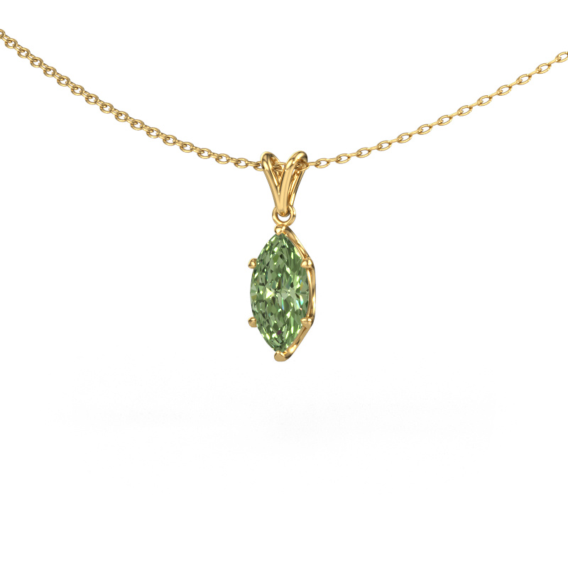 Image de Pendentif Sam MRQ 585 or jaune Diamants synthétiques vert 10x5 mm