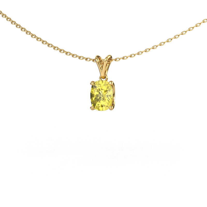Image of Pendant Sam CSH 585 gold Yellow lab grown diamond 6.8x5.2 mm