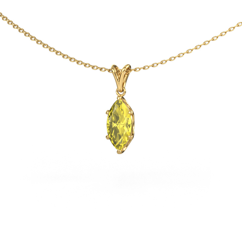 Image of Pendant Sam MRQ 585 gold Yellow lab grown diamond 10x5 mm