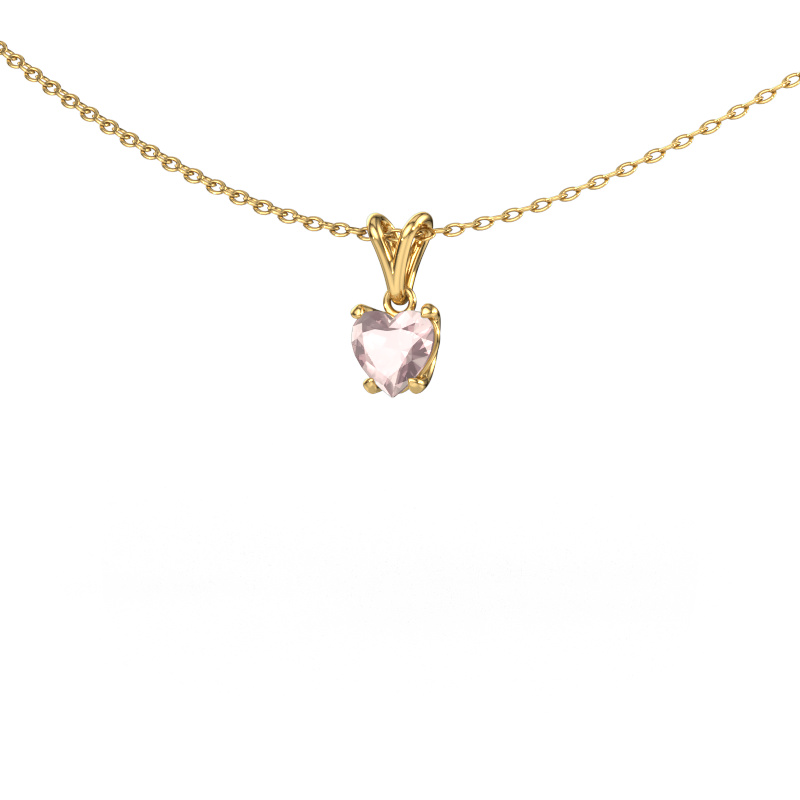 Image of Pendant Sam Heart 585 gold Morganite champagne 5 mm