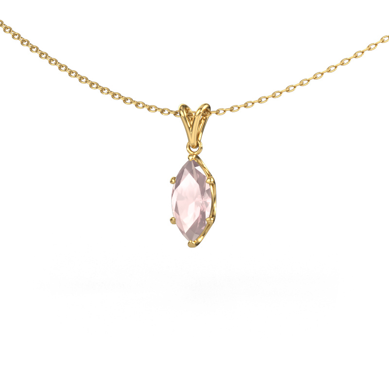 Image of Pendant Sam MRQ 585 gold Morganite champagne 10x5 mm