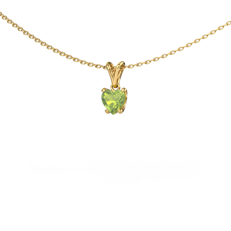 Image de Pendentif Sam Heart 585 or jaune Péridot 5 mm