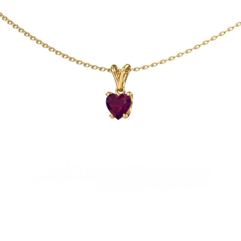 Image of Pendant Sam Heart 585 gold Rhodolite 5 mm