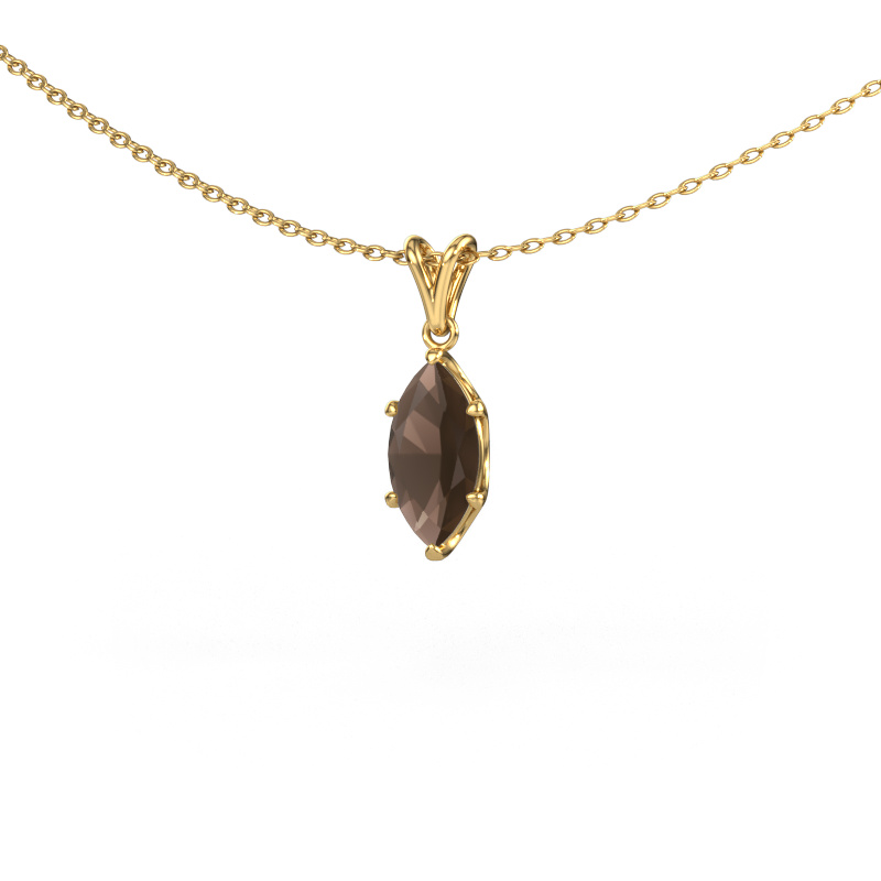 Afbeelding van Hanger Sam MRQ 585 goud Rookkwarts 10x5 mm