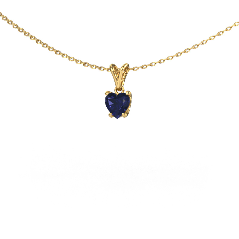 Image de Pendentif Sam Heart 585 or jaune Saphir 5 mm