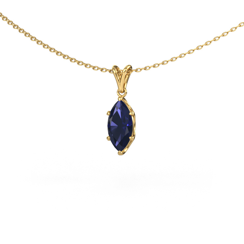 Image of Pendant Sam MRQ 585 gold Sapphire 10x5 mm