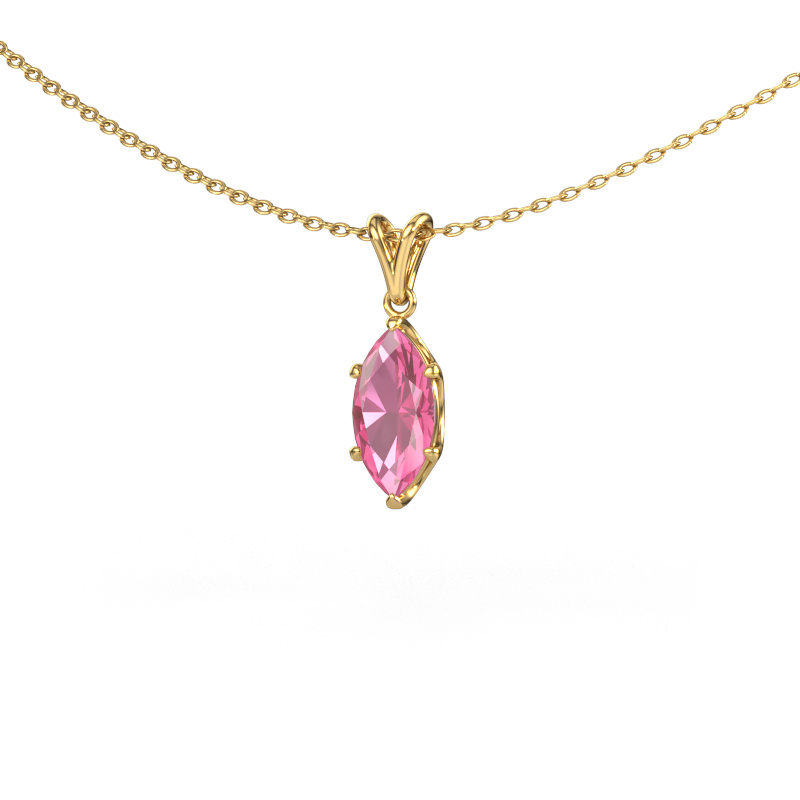 Image of Pendant Sam MRQ 585 gold Pink sapphire 10x5 mm