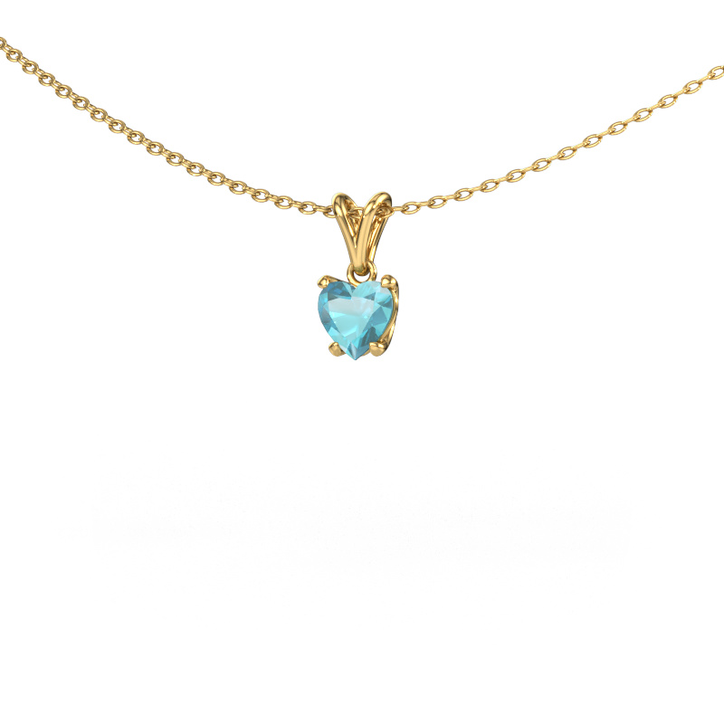 Bild von Anhänger Sam Heart 585 Gold Blau Topas 5 mm