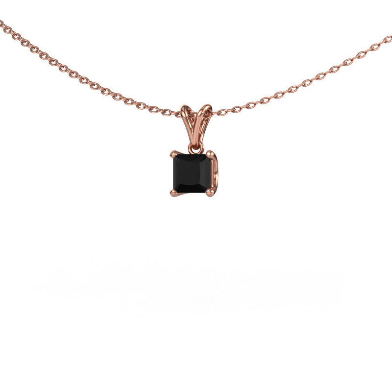 Bild von Anhänger Sam SQR 585 Roségold Schwarz Diamant 0.60 crt