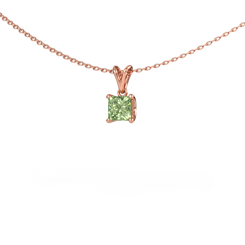 Bild av Hänge Sam SQR 585 roséguld Grön labbodlad diamant 4.5 mm