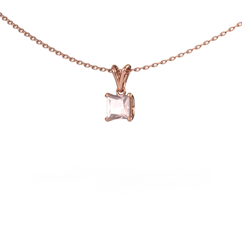 Afbeelding van Hanger Sam SQR 585 Rosé goud Morganiet champagne 4.5 mm