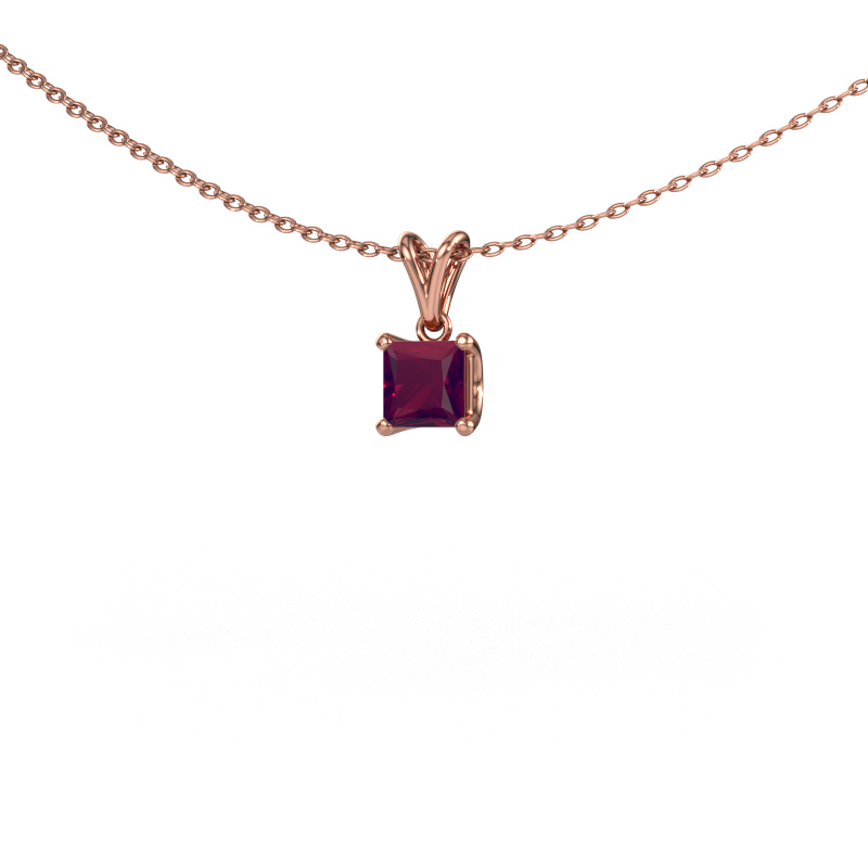 Afbeelding van Hanger Sam SQR 585 Rosé goud Rhodoliet 4.5 mm