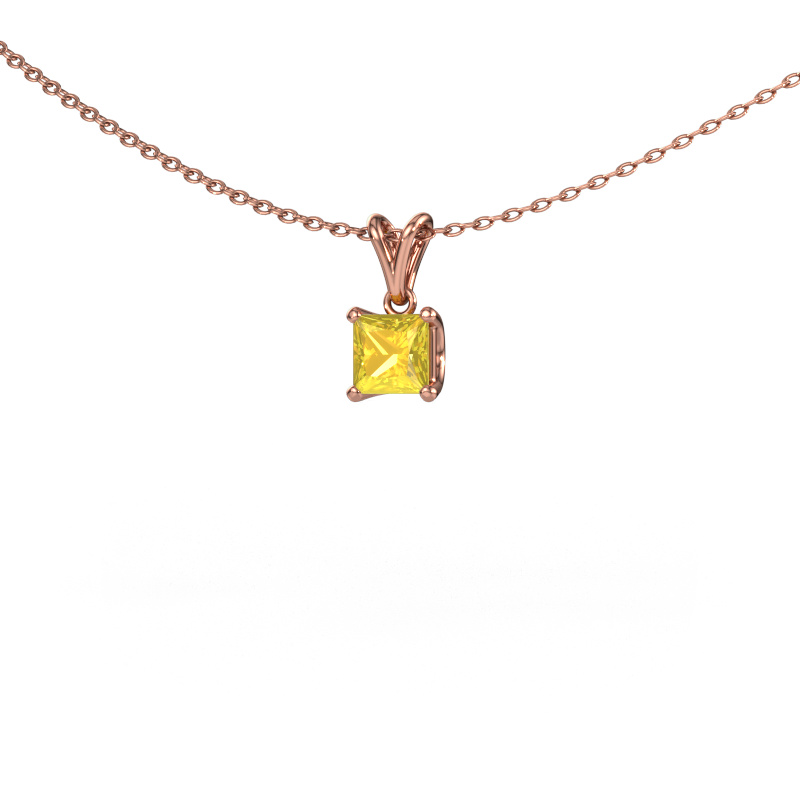 Bild von Anhänger Sam SQR 585 Roségold Gelb Saphir 4.5 mm