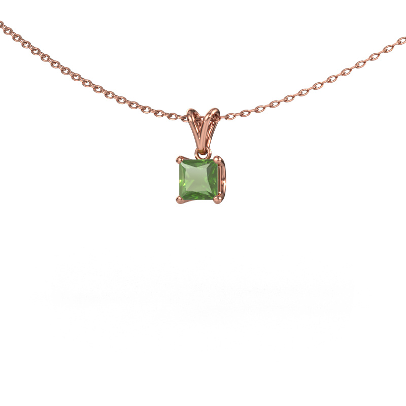 Afbeelding van Hanger Sam SQR 585 rosé goud Toermalijn groen 4.5 mm